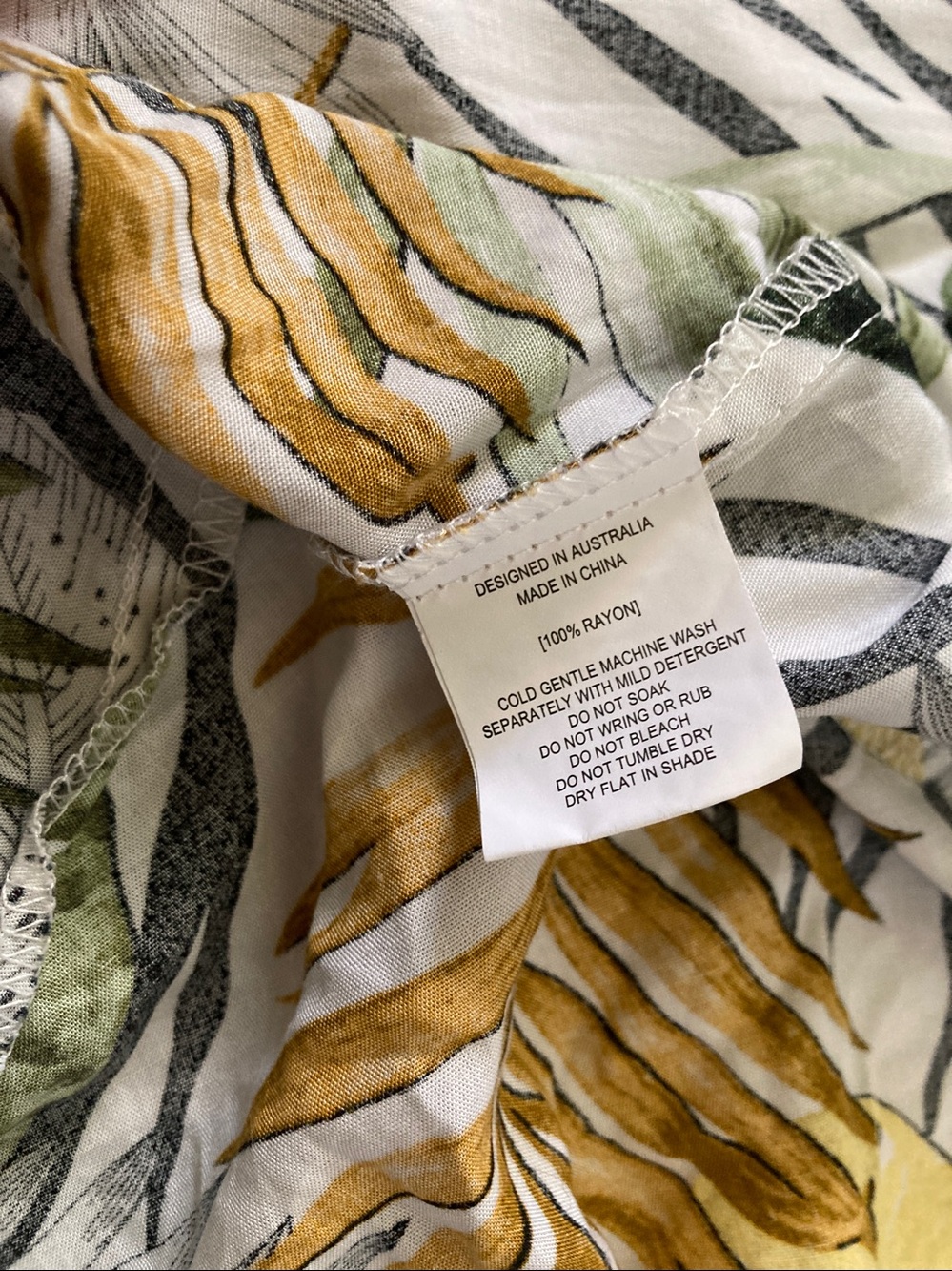 Abel The Label one-shoulder tropical leaf dress, Medium. - Picture 6 of 10